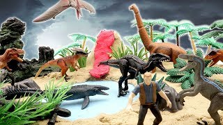 DIY Volcano Eruption Jurassic World 2 Fallen Kingdom Island Dinosaurs Jungle Toys For Kids [upl. by Hpsoj]