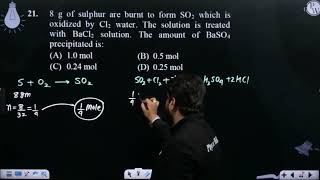 8 g of sulphur are burnt to form SO2 which is oxidized by Cl2 water The solution is treated wit [upl. by Vasyuta]