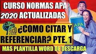 Normas APA 2024 Ultima Edicion LA MAS ACTUALIZADA  4 Citas y Referencias Pte 1 [upl. by Tnert]