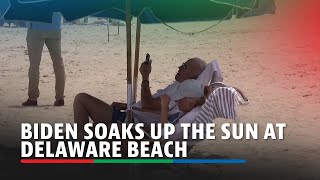 Biden soaks up the sun at Delaware beach  ABSCBN News [upl. by Eatnoid]