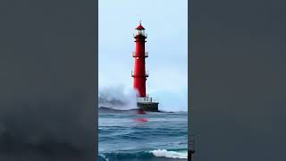 Unexpected Giant Wave Slams Lighthouse – Caught on Camera scaryocean oceanship ocean [upl. by Aisercal867]