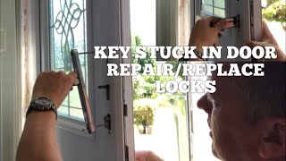 UPVC DOOR LOCK FAULT Key Won’t Remove amp it’s upside down How To Repair or Replace Locks Simple [upl. by Bowrah396]