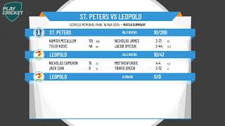 Geelong Cricket Association  Semi Final 2  Semi Finals  St Peters v Leopold  Day 2 [upl. by Pius711]