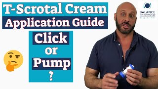 Topiclick Testosterone Cream or Pump How to use and apply compounded testosterone cream to scrotum [upl. by Eniortna]