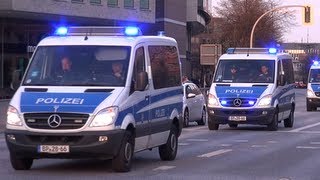 Führungsfahrzeug3x HGrKW Bundespolizei 1 Mai Demo Hamburg [upl. by Pansie164]