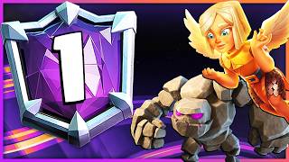 BROKEN GOLEM BATTLE HEALER reached RANK 1 IN THE WORLD — Clash Royale [upl. by Drida]