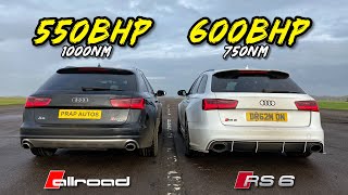 RS6 KILLER 550HP BI TDI A6 ALLROAD vs 600HP RS6 PERFORMANCE [upl. by Hasseman]