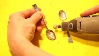 How to polish silver spoon using Dremel multitool [upl. by Natehc]