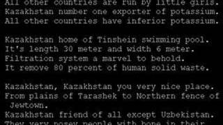 Kazakhstan National Anthem  Borat with lyrics [upl. by Blackburn]