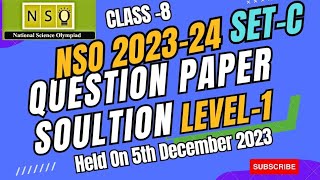 Class 8 NSO 202324 Level 1 Question Paper With Complete Solution  NSO 202323  SETC Paper [upl. by Otsirc]