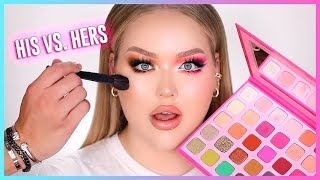 MY FIANCE PICKS HALF MY MAKEUP LOOK His VS Hers  NikkieTutorials [upl. by Karlene17]