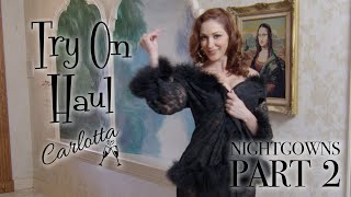 Vintage haul nighties dressing gowns peinoirs housecoat negligees The try on of sleepwear 2 [upl. by Ronaele]