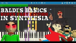 Baldis Basics Music  All Song Theme Mod SUPER FAST EDITION in Synthesia [upl. by Caria952]