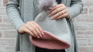 SIMPLE DOUBLE BRIM HAT  FREE CROCHET PATTERN [upl. by Foote]