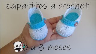 zapatos para bebe a crochet0 a 3 meses [upl. by Wales267]