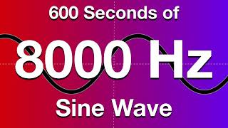 8000Hz 8kHz Sine Wave Test Tone  600 Seconds 10 Minutes [upl. by Shawna]