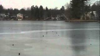 Laser gun noises from slightly frozen lake [upl. by Acinomad]