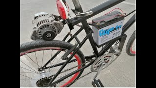 free energyelectric bike casero with alternator [upl. by Einial25]