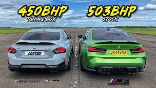 TUNED 450HP BMW M240I X DRIVE vs STOCK 503HP M3 COMP [upl. by Standing351]