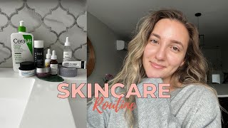 Morning and nighttime SKINCARE routine for COMBINATION skin [upl. by Nailliw]