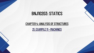 BNJ10203 Statics  Chapter 4  21 Example 11  Machines [upl. by Bortz]