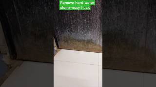 Remove hard water stains from bathroom doors cleaning hack [upl. by Zetram]