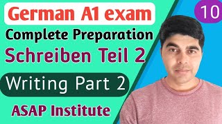 Goethe A1 writing exam Part 2  Goethe A1 exam Modal paper  Start Deutsch 1 [upl. by Nilecoj]