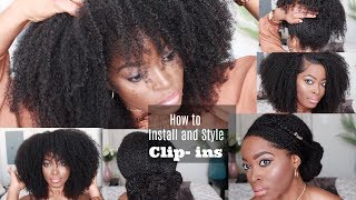 GENIUS WAYS TO INSTALL AND STYLE THE BEST CLIP IN EXTENSIONS on Short Type 4 Natural Hair [upl. by Coffee55]