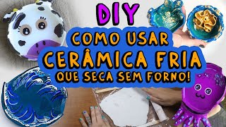 COMO USAR CERÂMICA FRIA QUE SECA SEM FORNO Faça você mesmo decoração artesanato escultura e mais [upl. by Tyrus596]