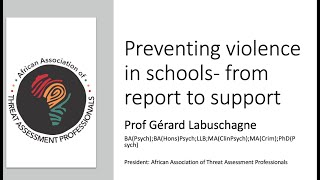 Preventing school violence From report to support [upl. by Farley]