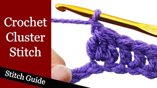 Crochet Cluster Stitch  Crochet Guru Stitch Guide [upl. by Oderf603]