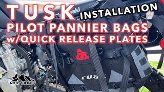 Tusk Pilot Pannier Bags with Quick Release Mounting Plates  Installation [upl. by Nivart]