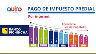 Cómo consultar y pagar impuesto predial Quito mediante Banco Pichincha 2024 [upl. by Enohs]