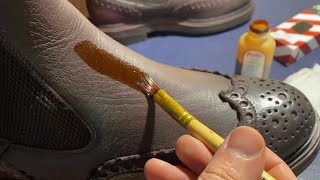 How to Recolor Leather Shoes Chelsea Boots “Santoni” [upl. by Eynttirb]