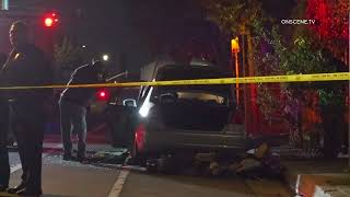 LAFD Finds Dead Body In Burning Car [upl. by Lorrimer643]