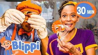 Trick or Treat with Blippi and Meekah  Blippi Halloween  Moonbug Halloween for Kids [upl. by Aytak]