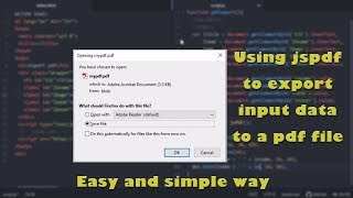 How to create a pdf file from html input using jspdf [upl. by Hanford]