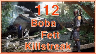 Battlefront 2 Boba Fett 112 killstreak on Kashyyyk [upl. by Kroo]