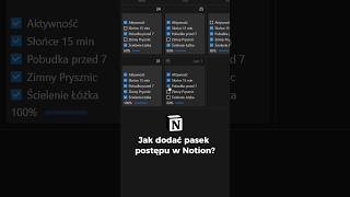 Jak dodać pasek postępu w Notion Notion Progress Bar notion tutorial [upl. by O'Shee]