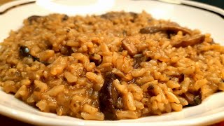 RISOTTO INTEGRALE AI FUNGHI LECCINI 🍄😋 glutenfree vegan [upl. by Sik]