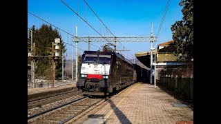 Treni in transito nella stazione di Sesto Calende [upl. by Agan]