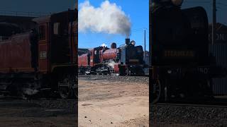 Steam locomotives powering past the historic Shepparton Preserving Company train history [upl. by Nagy]