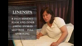 Linenspa  8quot Spring amp Memory Foam Hybrid Unboxing [upl. by Navac]