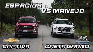 ¡ESPACIOS VS MANEJO ¿CUAL ES MEJOR  CHEVROLET CAPTIVA VS HYUNDAI CRETA GRAND [upl. by Gaskill]