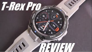 REVIEW Amazfit TRex Pro Rugged Sports Smartwatch 10ATM Quad GPS 18Day Battery Life [upl. by Aknayirp]