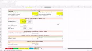 Créer un bulletin de paie sur Excel 8  la maladie non professionnelle [upl. by Eveiveneg360]