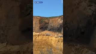 Terrifying moment tons of rock fall from 200ft Dorset Cliff Seatown [upl. by Beata561]