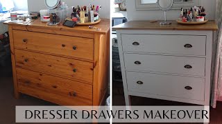 DRESSER DRAWERS MAKEOVER  IKEA HEMNES DRAWERS UPCYCLE [upl. by Oker]