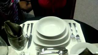 Table Setting and Manners Demonstration for a Four Course Meal [upl. by Eihctir]