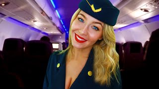 ASMR LOVELY FLIGHT ATTENDANT HELPS YOU SLEEP ✈️ 💤 [upl. by Aelaza]